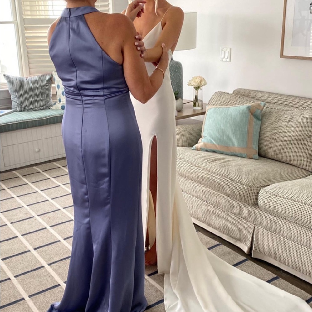 Beautiful halter light pale blue gown.